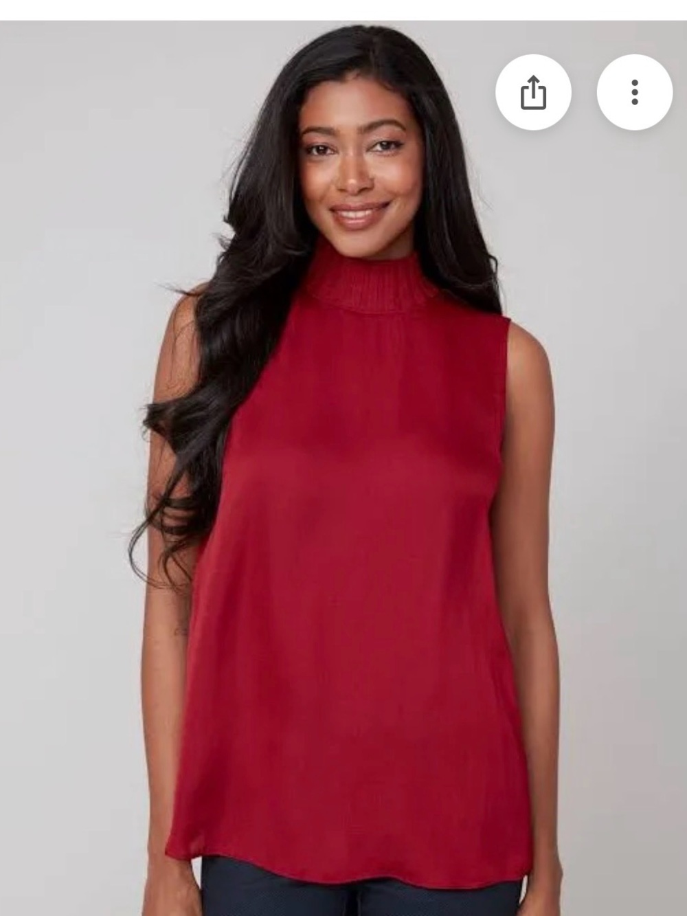 Renuar brand Sleeveless Mock Neck   100% polyester